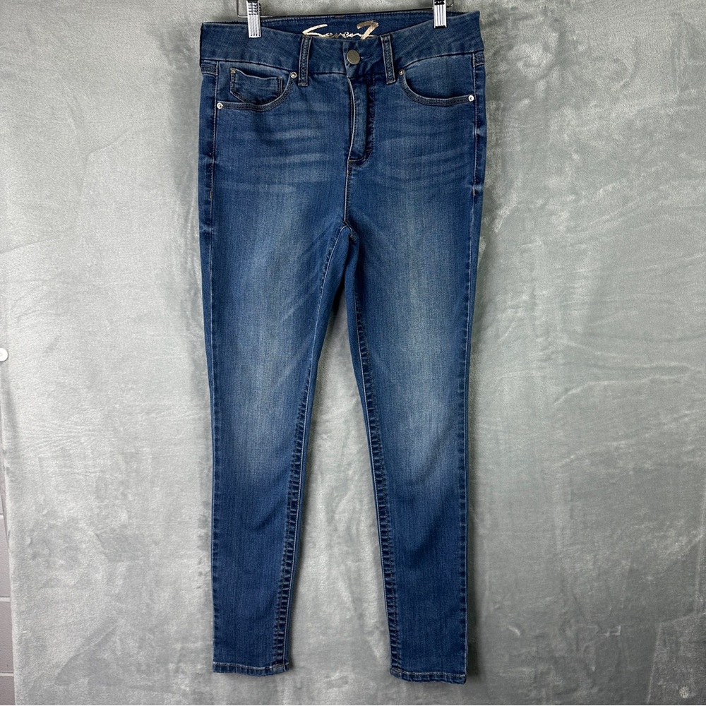 Seven 7 Jeans women’s high rise skinny blue stretch denim size 8 (32x29)